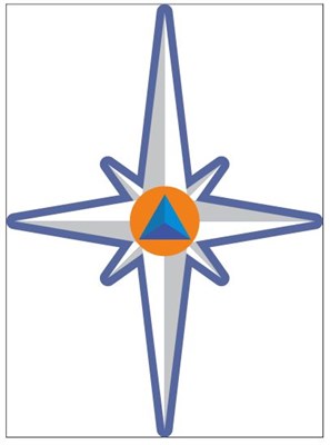 Табличка фигурная "Символика МЧС" 330 х 450, ПВХ-3мм ОБЗР12