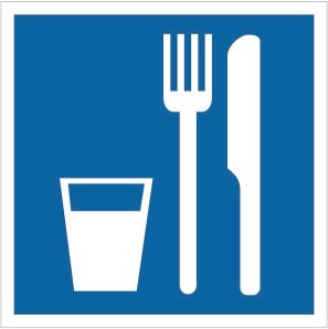 D01t  Знак безопасности пункт место приема пищи - табличка ПВХ-2мм