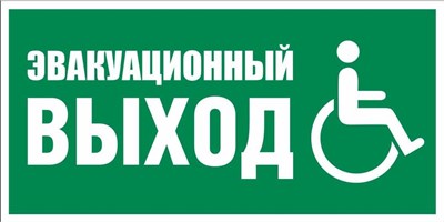 Эвакуационный выход для инвалидов пластик 2 мм размер 300 х 150 фотолюминесцентный 9005