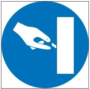М37 Отключите неработающее оборудование - наклейка