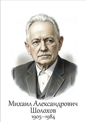 Шолохов М.А.  размер 300 х 420мм, ПВХ-3мм