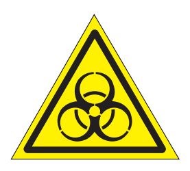 W16 Осторожно. Биологическая опасность (инфекционные вещества) -  наклейка
