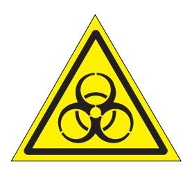 W16 Осторожно. Биологическая опасность (инфекционные вещества) -  наклейка