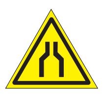 W30 Осторожно. Сужение проезда (прохода) - наклейка