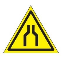 W30 Осторожно. Сужение проезда (прохода) - табличка ПВХ-2мм