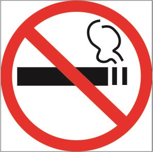 Т340n Знак безопасности о запрете курения наклейка