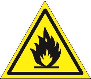 W01n Знак безопасности пожароопасно легковоспламеняющиеся вещества наклейка