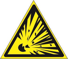 W02n Знак безопасности взрывоопасно наклейка