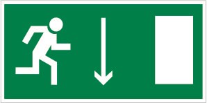 Е 10 Указатель двери эвакуационного выхода (левосторонний) размер 300 х 150 фотолюминесцентная пластик 2 мм