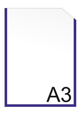 Карман А3 вертикальный со скошенным углом (цвет синий)