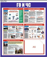 Стенд ГО и ЧС 600 х 700 пластик 3мм, карман А5-1шт.