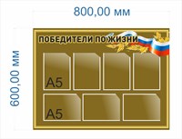Стенд Победители по жизни 800 х 600мм, ПВХ-3мм, карман А5-7шт.