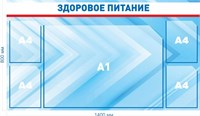 Стенд Правильное питание  1350 х 800мм, ПВХ-3мм, карман А4-4шт., А1-1шт.