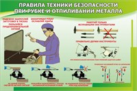 Стенд Техника безопасности при рубке и отпиливании металла - размер 1200 х 800мм, ПВХ-3мм