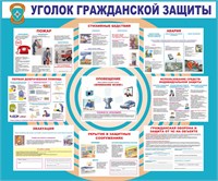 Стенд Уголок гражданской защиты размер 1200 х 1000 пластик 3 мм 0234