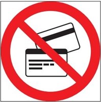 P43 Запрещается пользоваться магнитными карточками - табличка ПВХ-2мм P43t