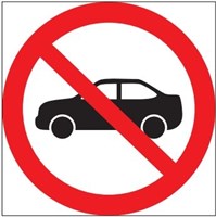 P50 Запрещается движение (въезд, проезд) легкового  транспорта - наклейка