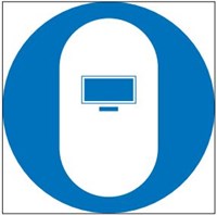М22 Работать в сварочном щитке (маске)- наклейка