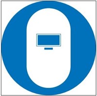 М22 Работать в сварочном щитке (маске)- наклейка