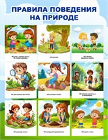 Стенд Правила поведения на природе - размер 700 х 900мм. ПВХ-3мм