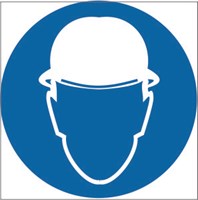 М02n Знак безопасности работать в защитной каске наклейка