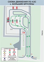 Схема движения на АЗС размер 800 х 1200 оцинковка 0.45 мм