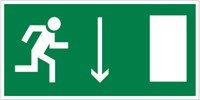 Е 10 Указатель двери эвакуационного выхода (левосторонний) размер 300 х 150 фотолюминесцентная пластик 2 мм