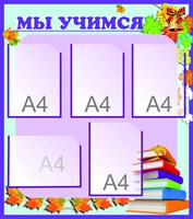 Мы учимся стенд размер 800 х 900 пластик 3 мм карманы а4 5шт 05155