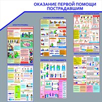 Стенд Оказание первой помощи пострадавшим размер 1000 х 1000 пластик 3 мм 0520