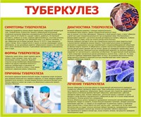 Стенд Туберкулез размер 1200 х 1000 пластик 3 мм