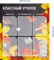 Стенд  Классный уголок 800х900 мм пластик 3мм 6 карманов формата А4
