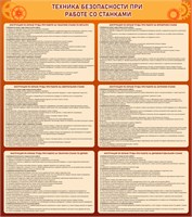 Стенд Техника безопасности при работе со станками 800 х 900 пластик 3мм