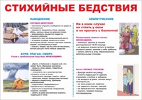 Стенд "Стихийные бедствия" формат А2  594 х 420 пластик 3мм
