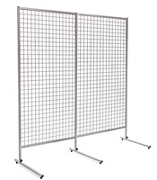 Стенд мобильный с решёткой -2 секции; джокерная система; общий размер  2000 х 2100мм