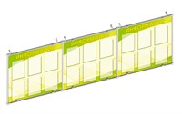 Настенный дистанционный стенд (3-х секционный), размер 1 секции - 1000 х 1000, общий размер 1000 х 3000; ПВХ-5мм, карманы А4-18шт.