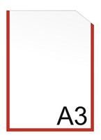 Карман А3 вертикальный со скошенным углом (цвет красный)