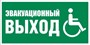 Эвакуационный выход для инвалидов пластик 2 мм размер 300 х 150 фотолюминесцентный 9005