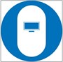 М22 Работать в сварочном щитке (маске)- наклейка