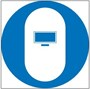 М22 Работать в сварочном щитке (маске)- наклейка