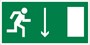 Е 10 Указатель двери эвакуационного выхода (левосторонний) размер 300 х 150 фотолюминесцентная пластик 2 мм