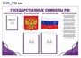 Стенд"Государственные символы РФ" размер 1100 х 720 пластик 3 мм карман а4 2 шт карман а5 1 шт О10