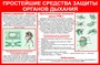Стенд Простейшие средства защиты органов дыхания размер 1200 х 800 пластик 3 мм 0260