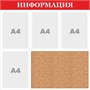Пробковый стенд "ИНФОРМАЦИЯ" (красный заголовок) 735 х 735, ПВХ-3мм, карман А4-4шт.